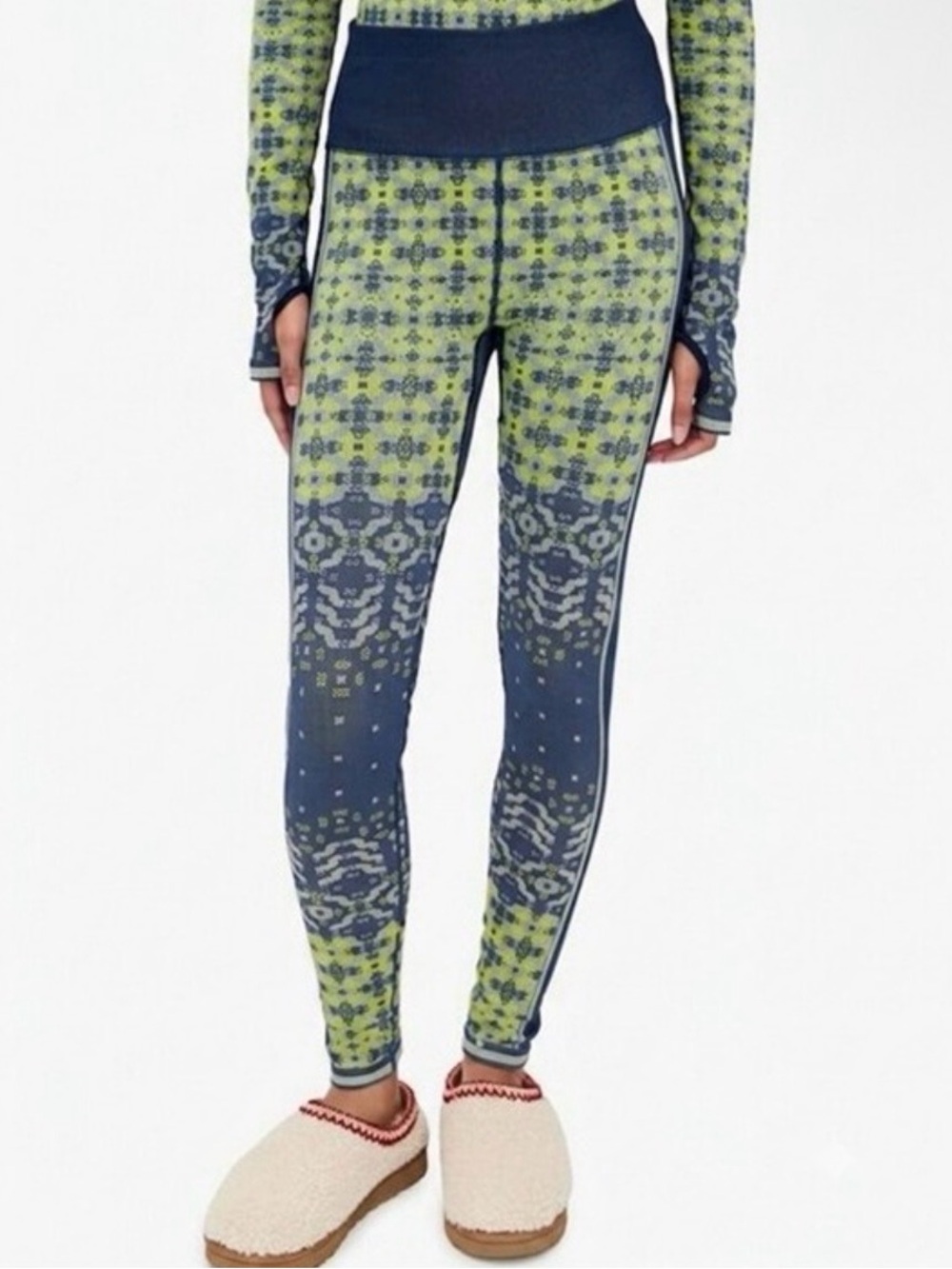 Free People Myoko Jacquard Base Leggings Size Medium/Large $128 NWOT